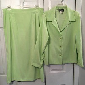 Briggs New York Green Skirt Suit